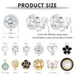 Stylish Clip-On Earrings with Sparkling Crystals