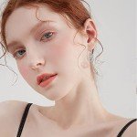 Sterling Silver Heart Dangle Earrings for Women