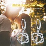 Sterling Silver Heart Dangle Earrings for Women