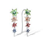 Colorful Orchid Enamel Ear Cuffs in Sterling Silver