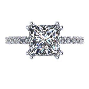 NANA Jewels Silver Princess Cut Zirconia Engagement Ring