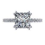 NANA Jewels Silver Princess Cut Zirconia Engagement Ring