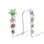 Colorful Orchid Enamel Ear Cuffs in Sterling Silver
