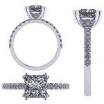 NANA Jewels Silver Princess Cut Zirconia Engagement Ring
