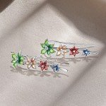 Colorful Orchid Enamel Ear Cuffs in Sterling Silver