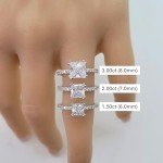 NANA Jewels Silver Princess Cut Zirconia Engagement Ring