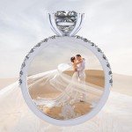 NANA Jewels Silver Princess Cut Zirconia Engagement Ring