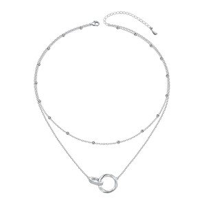 Dainty Double Circle Sterling Silver Choker Necklace
