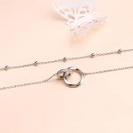 Dainty Double Circle Sterling Silver Choker Necklace