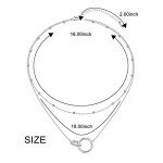 Dainty Double Circle Sterling Silver Choker Necklace