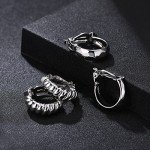 Chunky Silver Clip-On Hoop Earrings for Women
