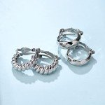 Chunky Silver Clip-On Hoop Earrings for Women