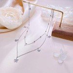 Sterling Silver Starfish Shell Layered Choker Necklace