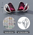 Heart Stud Earrings for Valentine's Day Gift