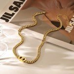 Double D Initial Gold Plated Choker Necklace