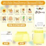 Sunflower Enamel Pins Set - Perfect Gifts!