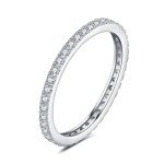 1.5mm Moissanite Half Eternity Wedding Band in White Gold