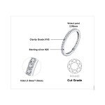 1.5mm Moissanite Half Eternity Wedding Band in White Gold