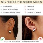 12 Pairs Chunky Gold Clip-On Hoop Earrings