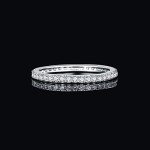 1.5mm Moissanite Half Eternity Wedding Band in White Gold