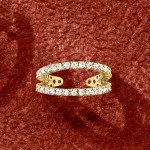 0.20 ct. Diamond 2-Row Yellow Gold Ear Cuff