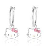 Hello Kitty Silver Plated Hoop Earrings