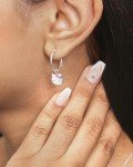 Hello Kitty Silver Plated Hoop Earrings