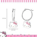 Hello Kitty Silver Plated Hoop Earrings