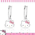 Hello Kitty Silver Plated Hoop Earrings