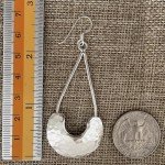 Hammered Sterling Silver Boho Crescent Dangle Earrings