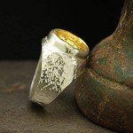 Men's 24K Gold Vermeil Owl Coin Signet Ring