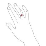 Boho Pink Rhodochrosite Flower Ring in Sterling Silver