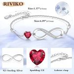 Infinity Heart Charm Bracelet in Sterling Silver