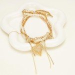 Gold Layered Heart Necklace With Pearls & Diamonds