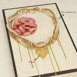 Gold Layered Heart Necklace With Pearls & Diamonds