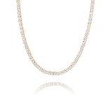 Gold Plated Tennis Necklace with Iced Out Zirconia