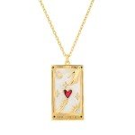 Lovers Tarot Card Gold Pendant Necklace