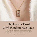 Lovers Tarot Card Gold Pendant Necklace