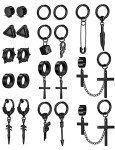 22-Piece Stainless Steel Non-Piercing Earring Set