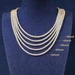 Gold Plated Tennis Necklace with Iced Out Zirconia