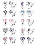 Colorful Crystal Clip-On Earrings for Women - 10 Pairs