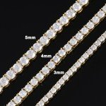 Gold Plated Tennis Necklace with Iced Out Zirconia