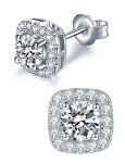 Moissanite Stud Earrings in Sterling Silver