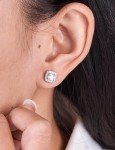 Moissanite Stud Earrings in Sterling Silver
