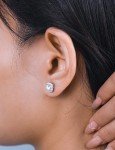 Moissanite Stud Earrings in Sterling Silver