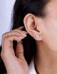 Moissanite Stud Earrings in Sterling Silver