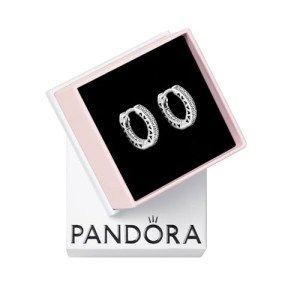 PANDORA Sterling Silver Heart Hoop Earrings