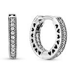 PANDORA Sterling Silver Heart Hoop Earrings