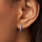 PANDORA Sterling Silver Heart Hoop Earrings