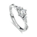 Moissanite Promise Ring for Women in Sterling Silver